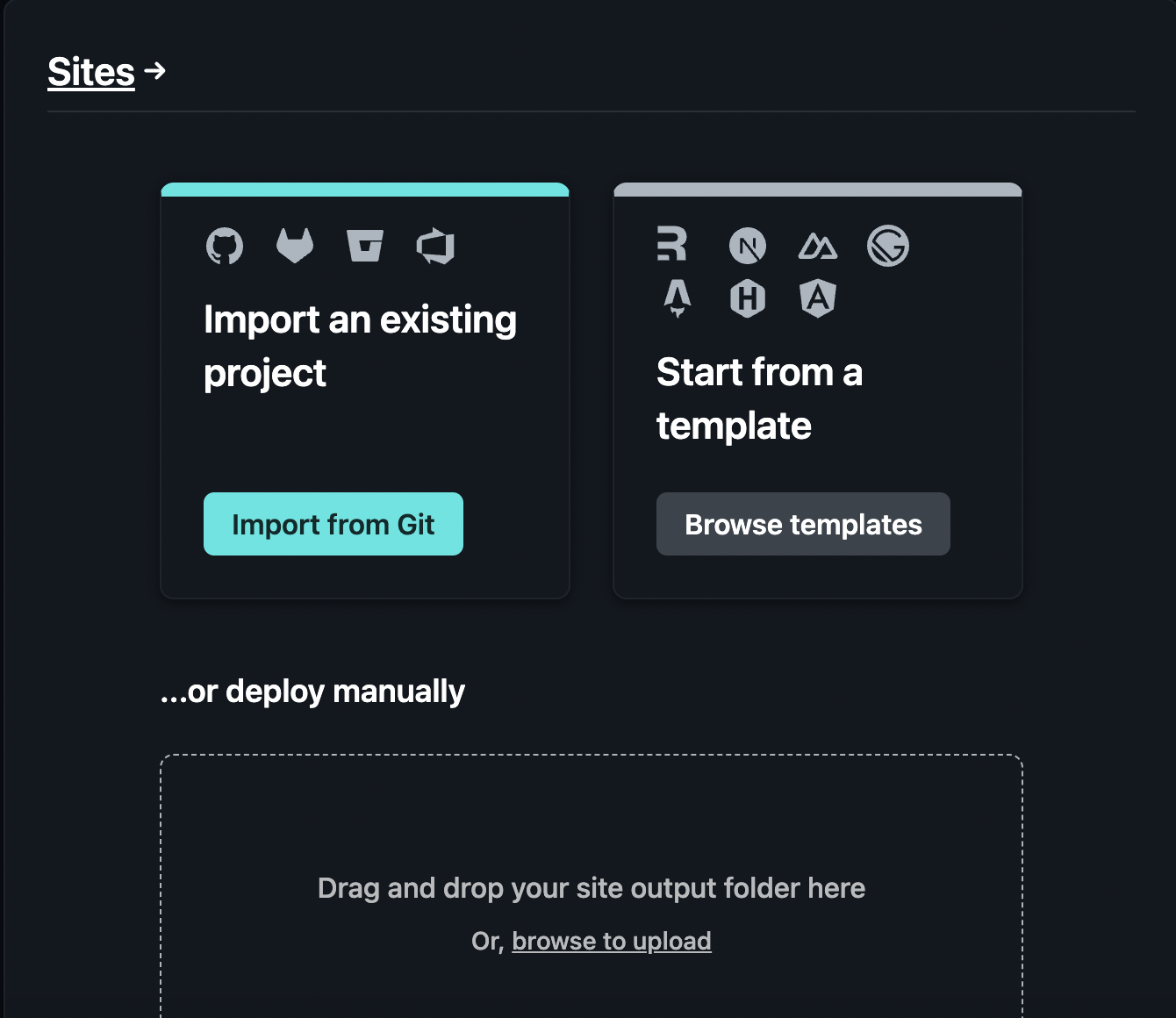 Choose how to deploy your site on Netlify