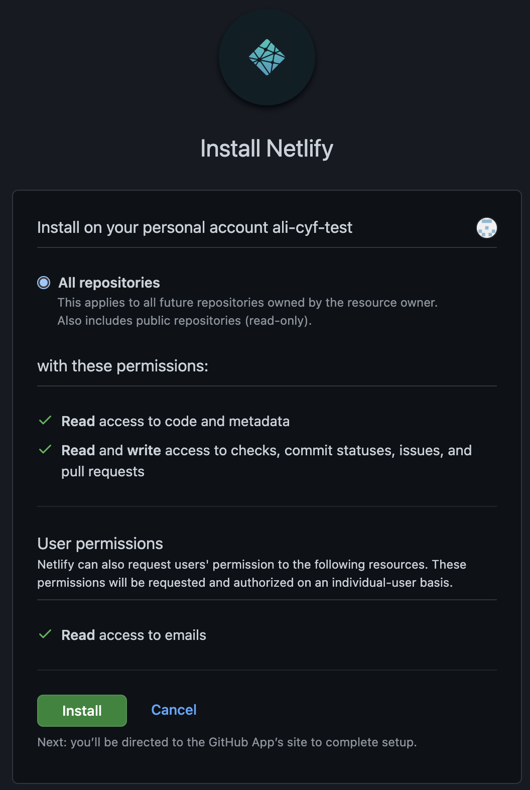 Installing Netlify into your GitHub account