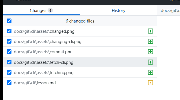 Adding files to commit